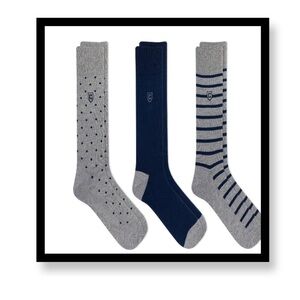 Chaps-NWOT- 3 Pairs Men's Patterned Socks Set - Brown, Tan, Green